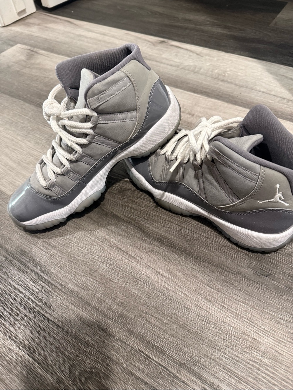 Jordan Kids' Grey and White High-Top Sneakers